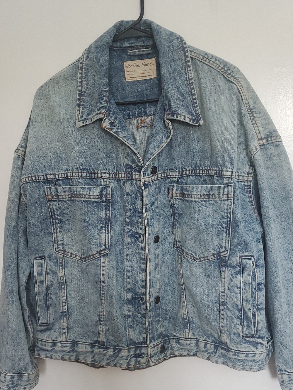 We The Free Faded Light Blue Denim Jacket - Relaxed Trucker